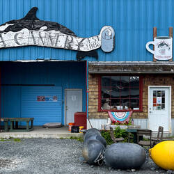 The Whale's Tale is a coffee shop at the restored cannery — Orca Lodge ... Cordova, AK.