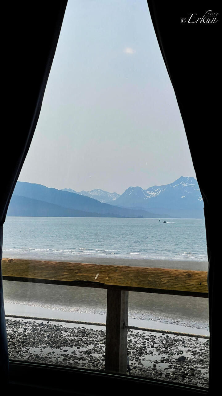 View of Cook Inlet from the dining room — Fresh Catch Café ... Homer Spit, AK.
