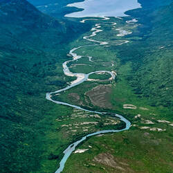 Aerial scenery as we fly over Katmai National Park & Preserve, AK.