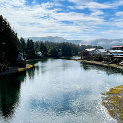 Looking back towards the historic boardwalk area — Seldovia, AK.