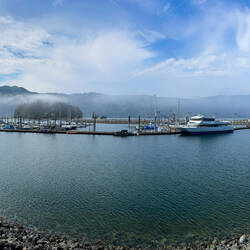 Fog moving into the harbor ... briefly — Seldovia, AK.