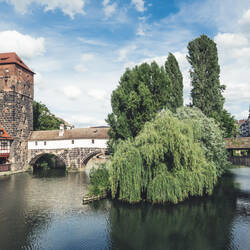 Auf der Maxbrücke mit Blick zum Henkersteg