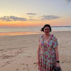 Along the beach