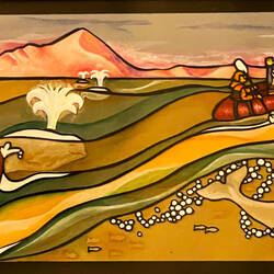 "Beluga" ... cut paper art (V. Higman) — Pratt Museum in Homer, AK.