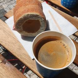 Kaffeepause mit einem Prager Trdelník☕