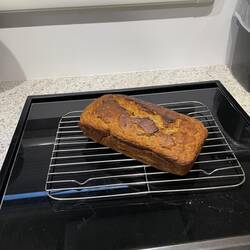 Banana bread out of caravan oven