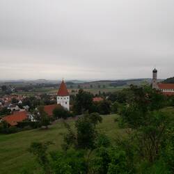 Blick zurück auf Kloster Mönchsdeggingen
