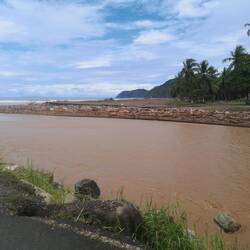 Wenn aus dem Bach ein Fluss wird. Man beachte das angeschwemmte Holz