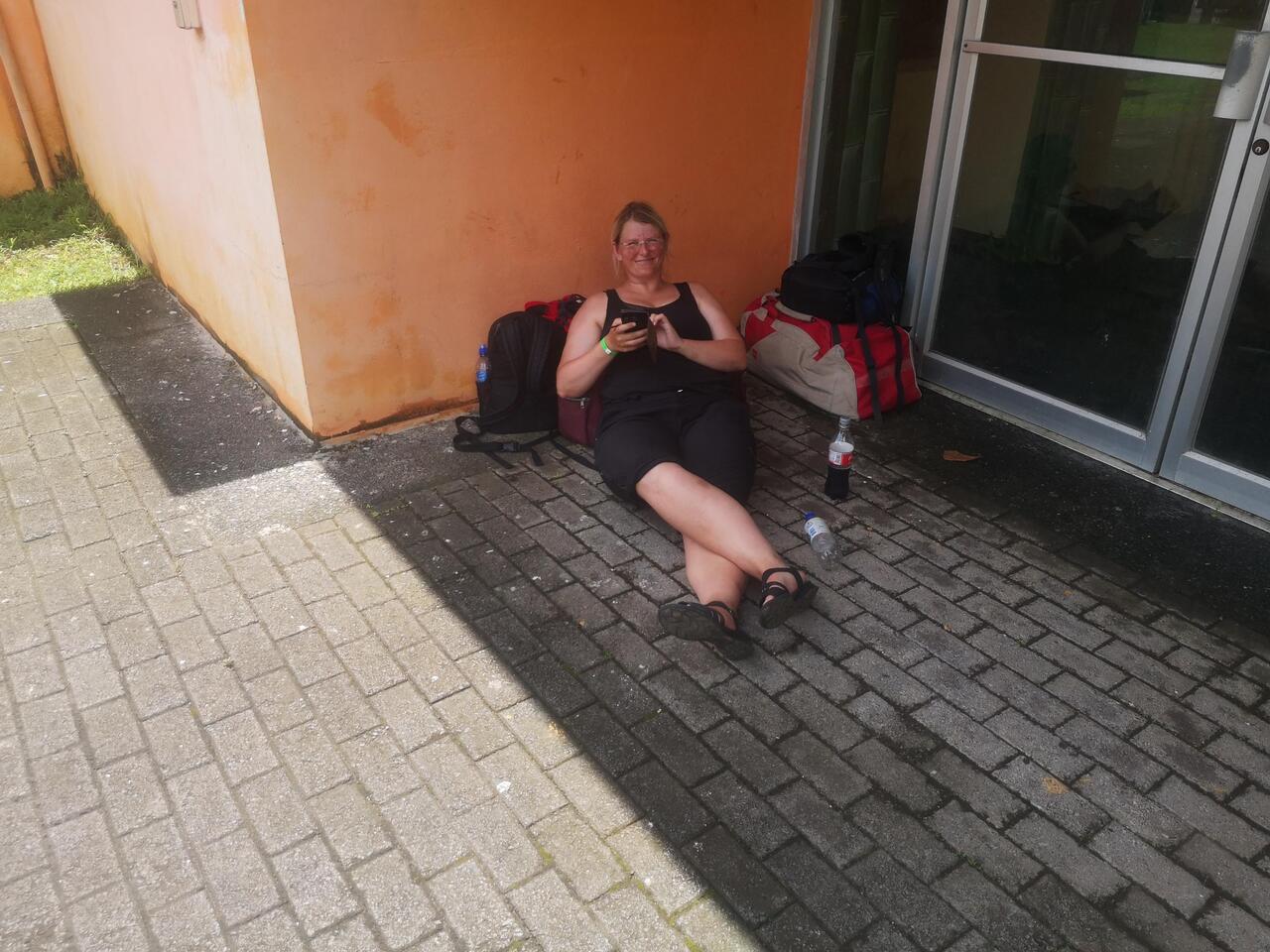 Rebecca beim Footprintschreiben