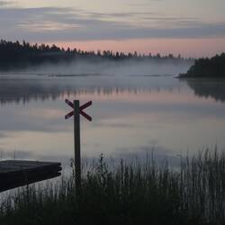 Mein Stellplatz am Abend unweit der russischen Grenze.