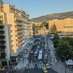 The view from the restaurant. Our hotel is on the left half way up the street in front.