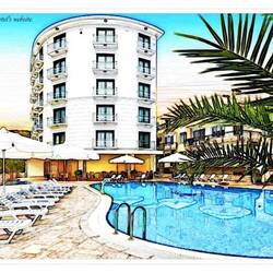 An artistic rendition of the hotel we'll be staying at in Ayvalık ... in the province of Balıkesir.