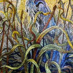 Detail from the mosaic wall leading to the Terminal B parking structure — IAH ... Houston, TX.