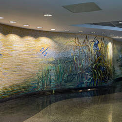 Undulating mosaic wall leading to the Terminal B parking structure — IAH ... Houston, TX.