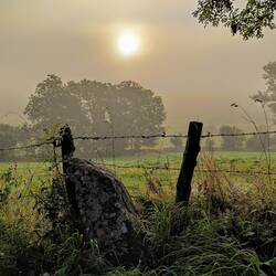 Lever de soleil sous la brume en sortant de Nabisnals