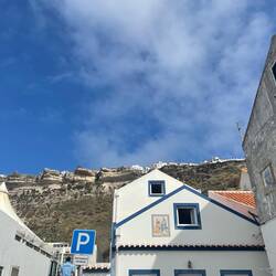 Looking up at the Sitio from the beach. Yup, its a steep hill to climb.