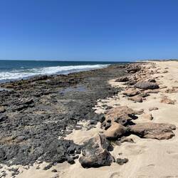 Rugged coastline by the reef