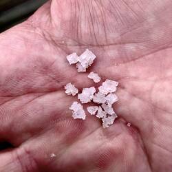 Huge raw sea salt crystals