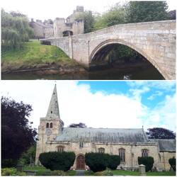 Warkworth bridge and its defensive tower / St Lawrence's Church
