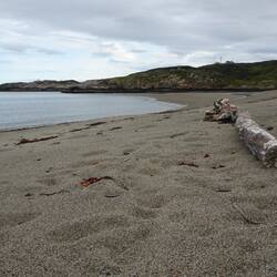 Strand mit Blick gen Russland