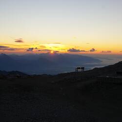 Herrlicher Sonnenaufgang an der Hütte