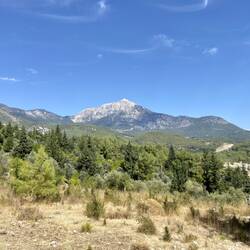 Ausblick auf den Tahtalı Dağı (2366 Meter hoch)