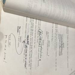 Das original Drehbuch der Szene mit Wildcat Hendrix