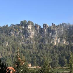 Blick auf die ander Elbseite zur Bastei - da war ich vor sechs Tagen