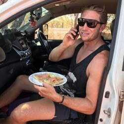 Avo and smoked salmon on toast whilst chatting and reading some bday messages