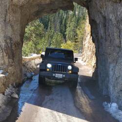 Rock tunnel on Needles hwy. into Sylvan Lake