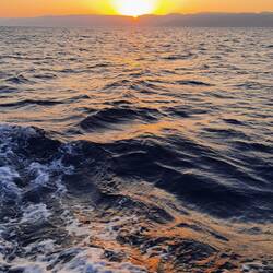 Coucher de soleil sur l'Egypte et la mer rouge