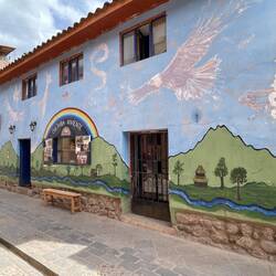 Colorful walls in Pisac