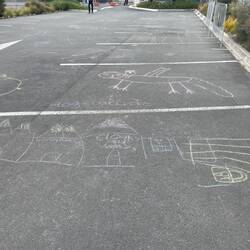 Chalk art from family session