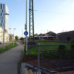 Das Ziel meiner Main-Neckar-Rhein-Weg-Wanderung am Bahnhof in Lörrach am 18. Juli 2021