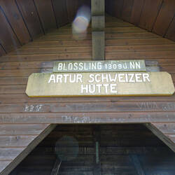 Kleine Hütte auf dem Blößling Gipfel