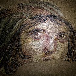 The Gypsy Girl has become a symbol of the city — Zeugma Mosaic Museum ... Gaziantep, Turkey.