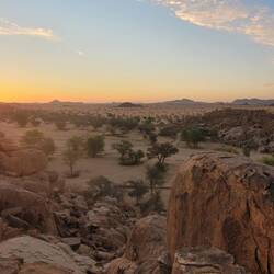 Sonnenuntergang im Camp Madisa