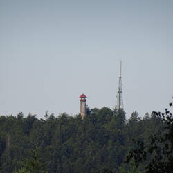 Ausblick auf den Aussichtsturm Hohe Möhr