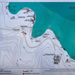 Map showing how much of the city was flooded by the building of Birecik Dam.