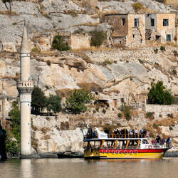 We're on a boat similar to this one ... but just for the four of us — Halfeti Boat Tour ... Savaşan.
