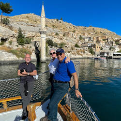 A "we saw the submerged mosque's minaret" selfie — Halfeti Boat Tour ... Savaşan.