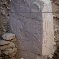 One of the heavily decorated megaliths — Göbeklitepe ... Şanlıurfa, Turkey.