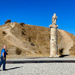 The tumulus was named for the now-eroded eagle statue on the column — Karakuş Tumulus, Adıyaman.