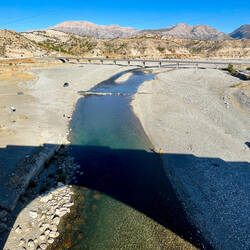 Cendere Creek ... and the shadow of the Cendere Bridge — Adıyaman, Turkey.