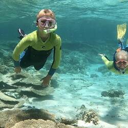 The kids, always diving down under the water