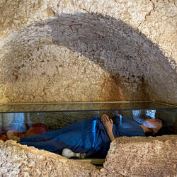 Inside a chamber tomb at the necropolis of Perrhe — Adıyaman, Turkey.