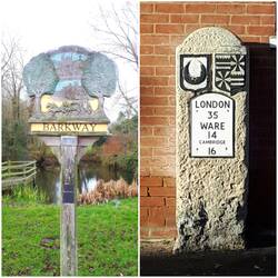 Barkway; Village sign / The Milestone