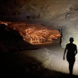 Stockyard Gully Caves. The longest cave of 3. This having a level sandy floor.