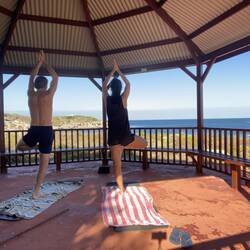 Our yoga studio. Its a pleasure walking a few meters from the van for morning constitutional.