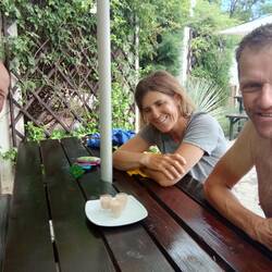 Enjoying Amarula at the pool